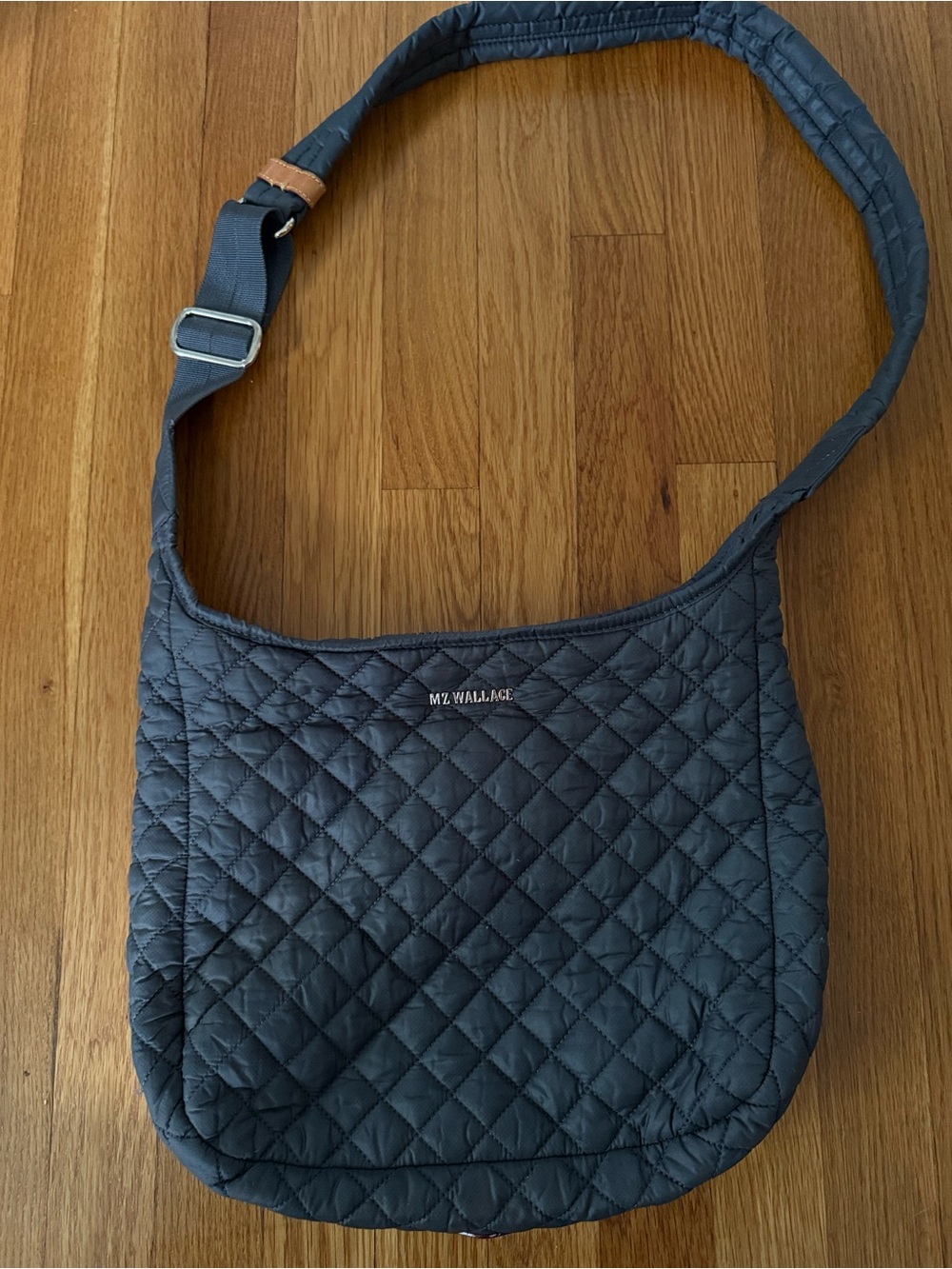 MZ Wallace Parker Quilted Messenger Bag in Gray